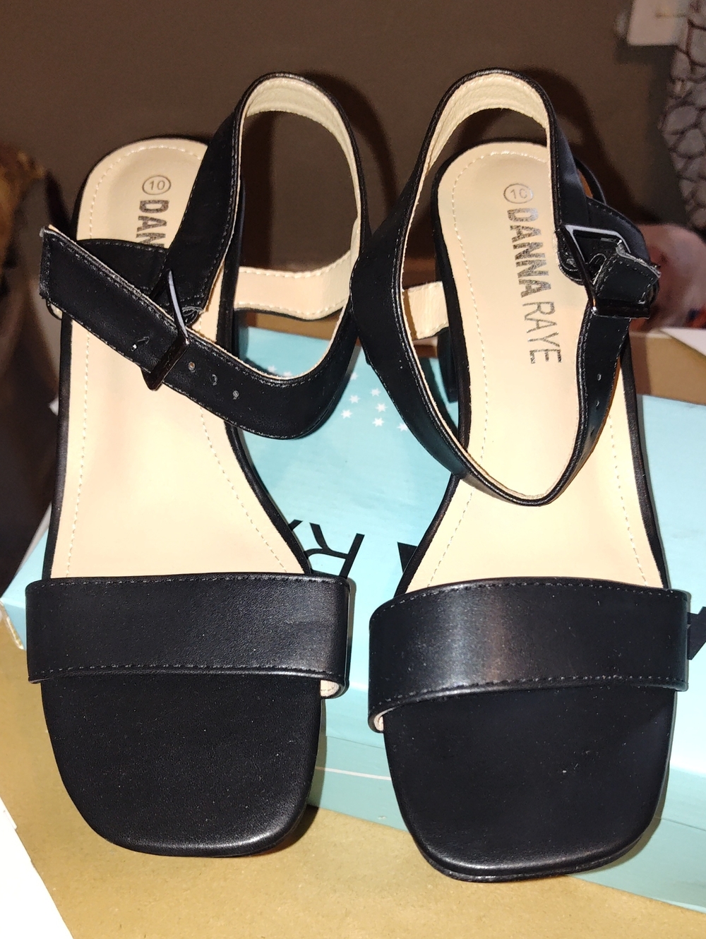 Black Women's Ankle-Strap Block Heels